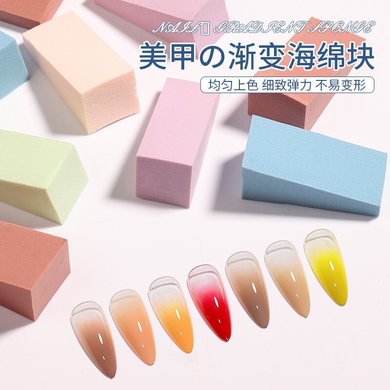 Nail art gradient sponge pat triangle puff pat glue artifact nail glue blooming color painting diy material tool