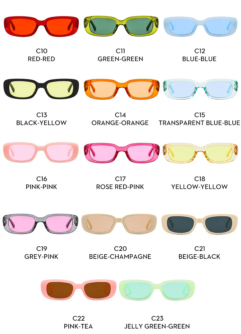 Square Glasses Style Outdoor Occasion Fashion Solid Color Ac UV400 Protection Square Full Frame Women's Sunglasses