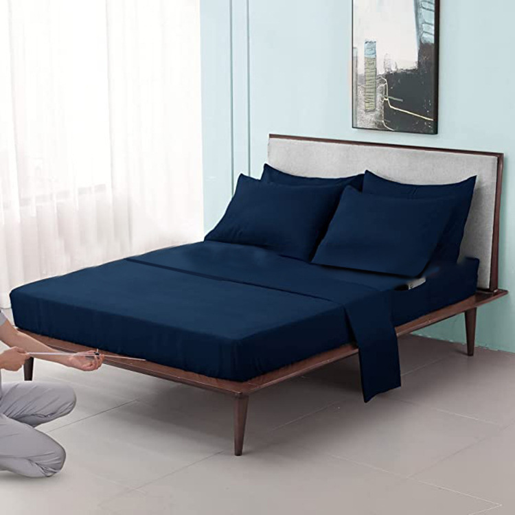 Suministro directo de fábrica nuevo paño cepillado cama de color sólido conjunto de cuatro piezas transfronterizo Amazon