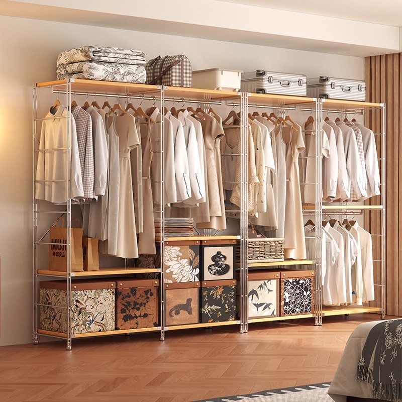 Armario abierto estilo antiguo colgador de ropa dormitorio piso walk-in armario ropa percha