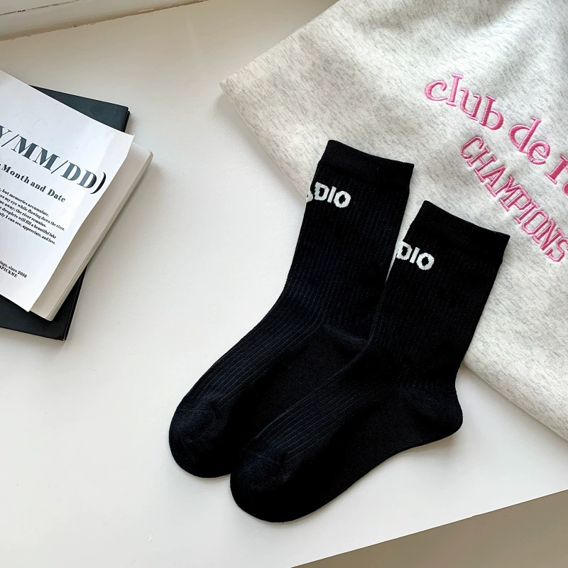 Т socks (Trend) японский стиль, пряжи комбо хлопок средней длины, универсальный размер