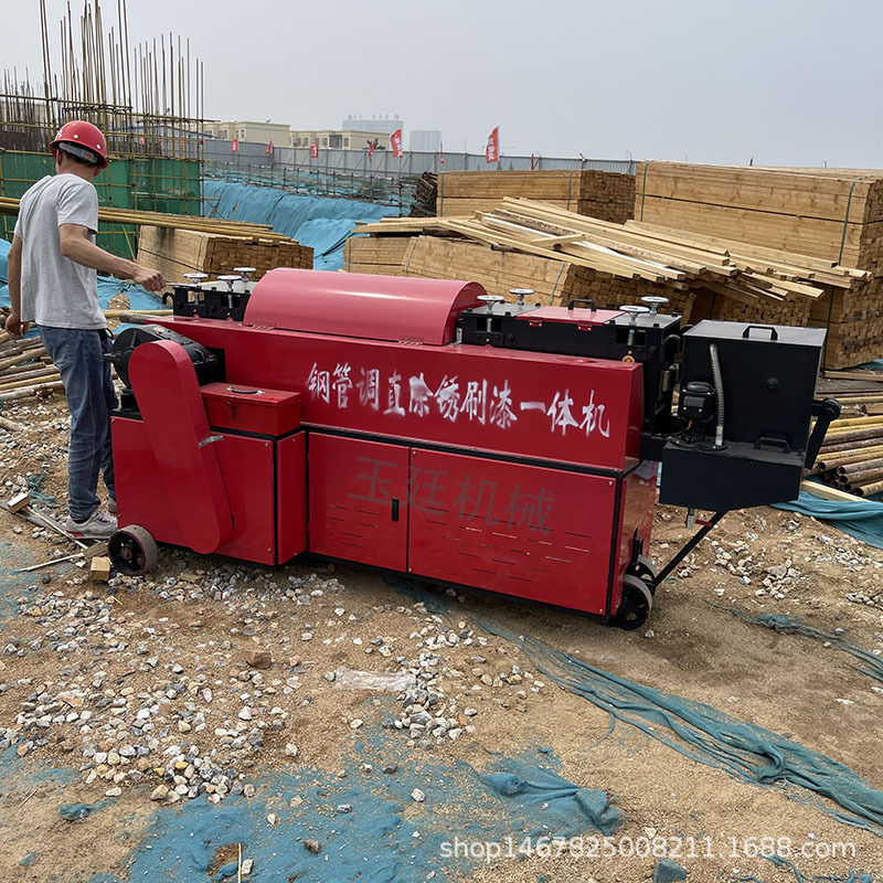 建筑大型钢管调直机钢管调直流水线设备调直除锈刷漆一体机厂家