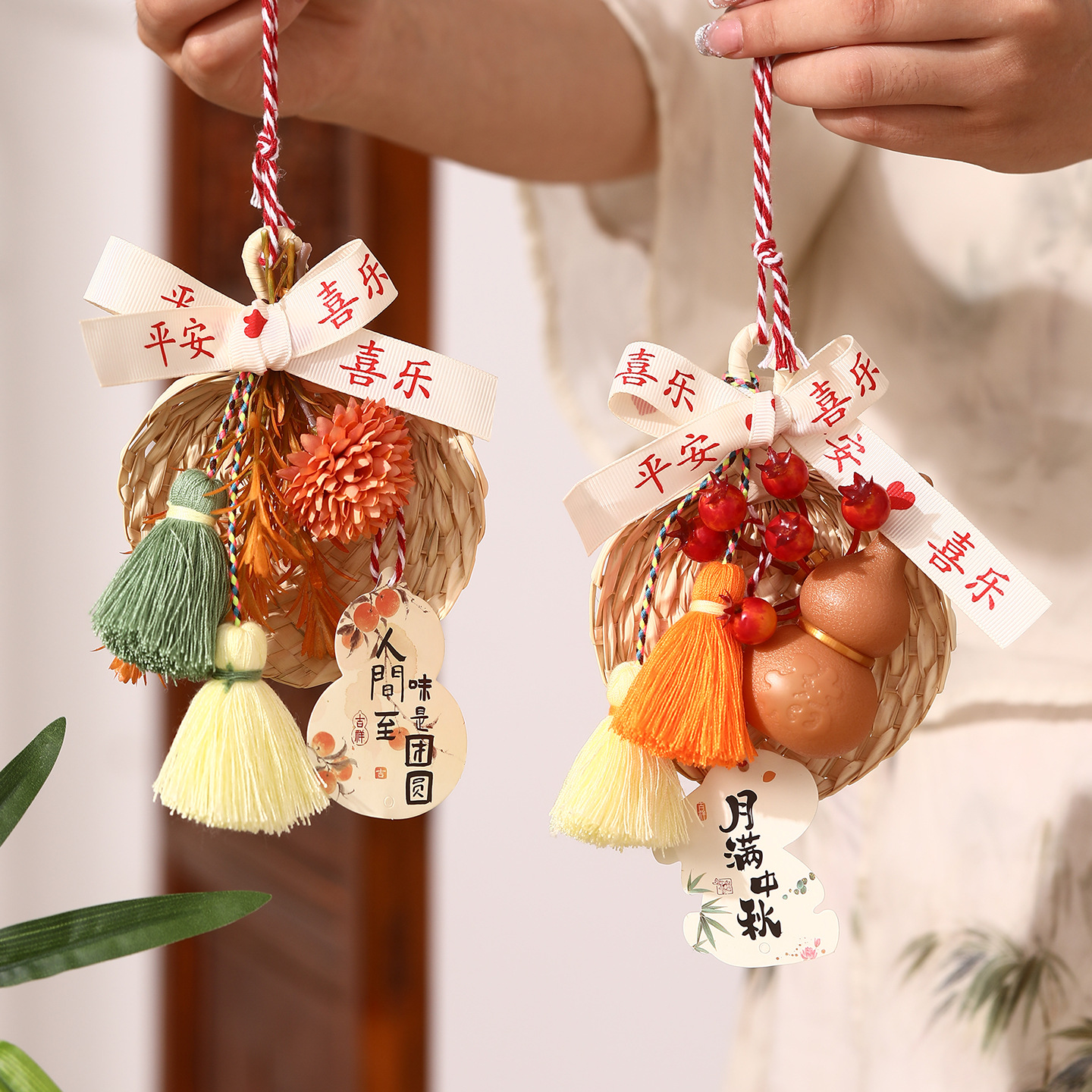 中秋节竹编小灯笼中式发光古风装饰品儿童手工diy节日竹质材料包