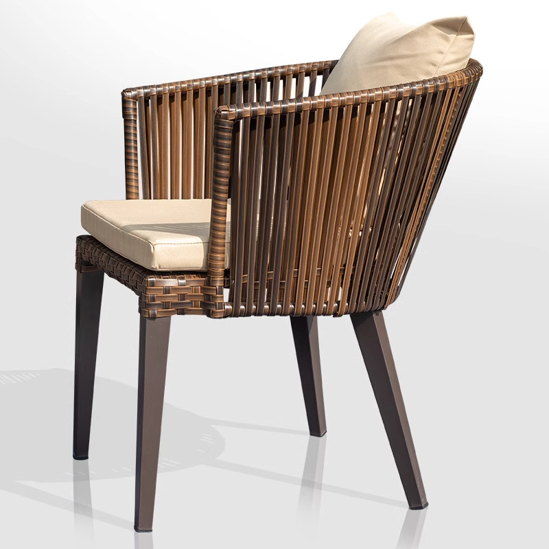 silla de caña al aire libre silla única silla pequeña patio al aire libre terraza impermeable al aire libre protección solar mesa y silla de caña doméstica