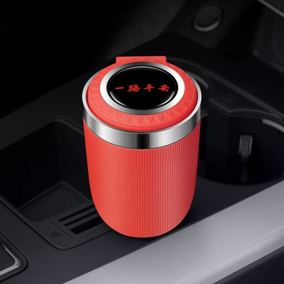 creative multifunctional automatic men's: Car ashtray - red-with-label