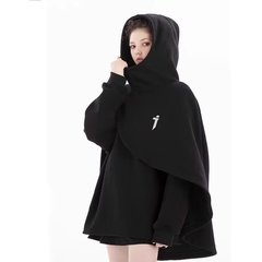 独立駅の秋の新型潮機能風高襟マントの女性服の帽子と偽の2つのカバーの越境コート
