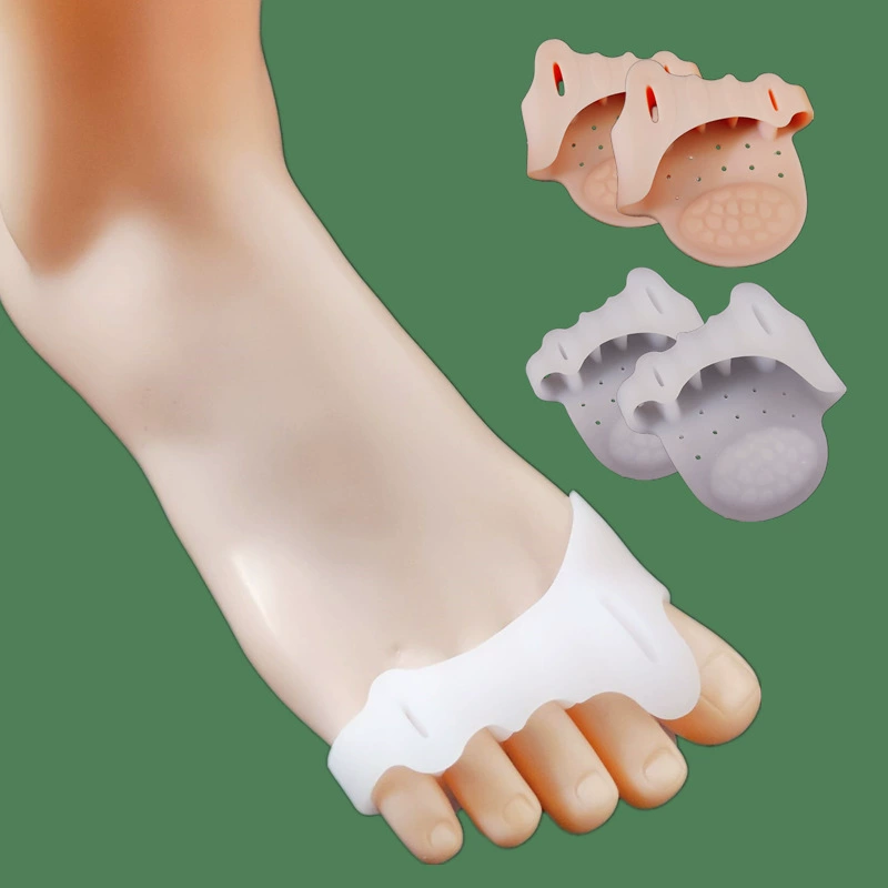 Силиконовый разделитель пальцев SEBS с пятью отверстиями для соприкасающихся пальцев, разделитель для большого пальца, подушечка для передней части стопы, полустелька.