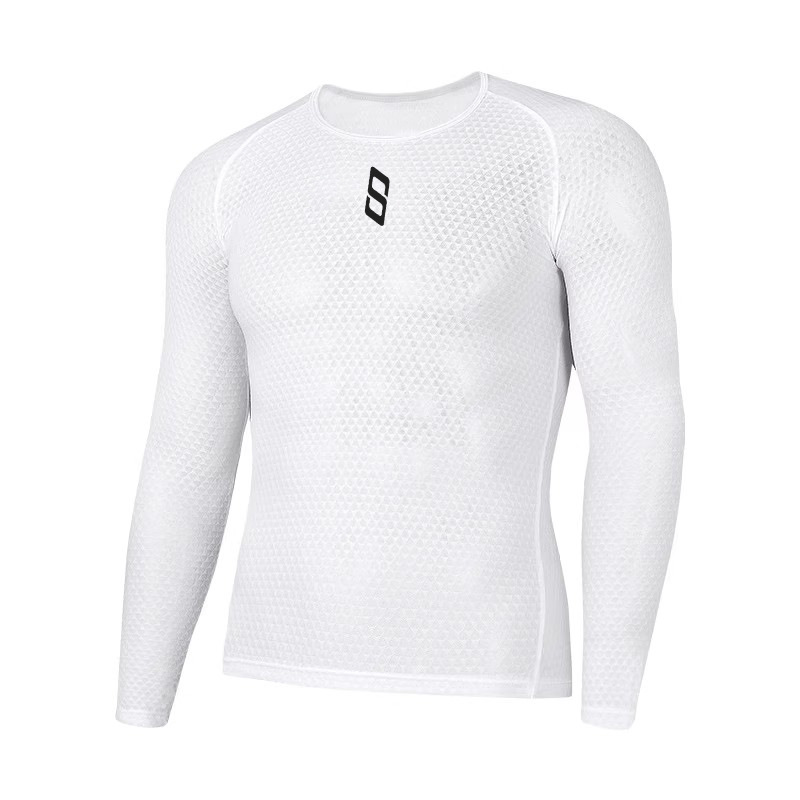 2184 Outdoor Cycling Clothing Long-Sleeved Moisture-Absorbent Breathable White Road Cycling Shirt Marathon Running Sports Top