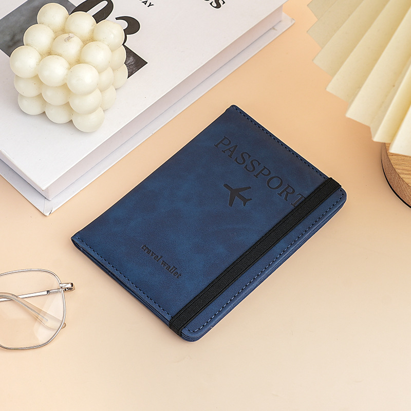 Bolsa de pasaporte de cuero de pu Amazon cross-border rfid multi-tarjeta multifunción passport passport funda de pasaporte