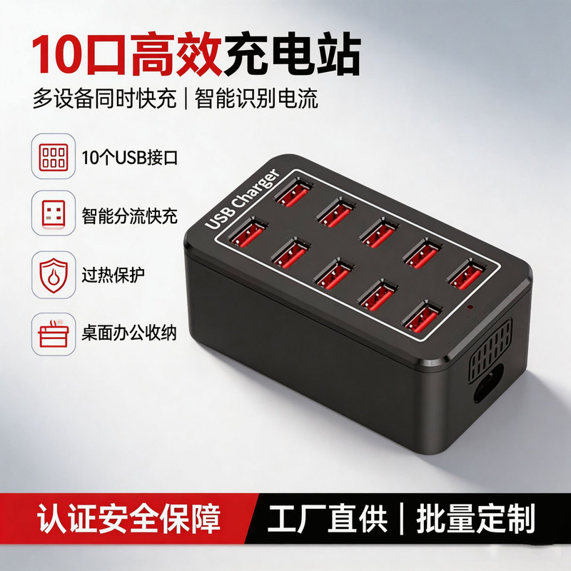 Multi-port USB charger, multi-port charging station for mobile phones, fast charging head, high-power 10/15/20/25/30-port socket Multi-port USB charger, multi-port charging station for mobile phones, fast charging head, high-power 10/15/20/25/30-port socket