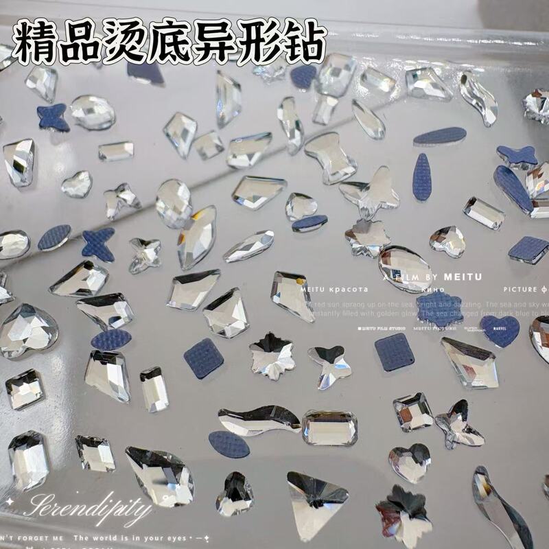 Washable Mesh Hot-Soled Manicure Special-Shaped Diamond Mixed High-Quality Flats-Bottomed Diamond Not Easy to Fall Off Nail Decoration Wholesale