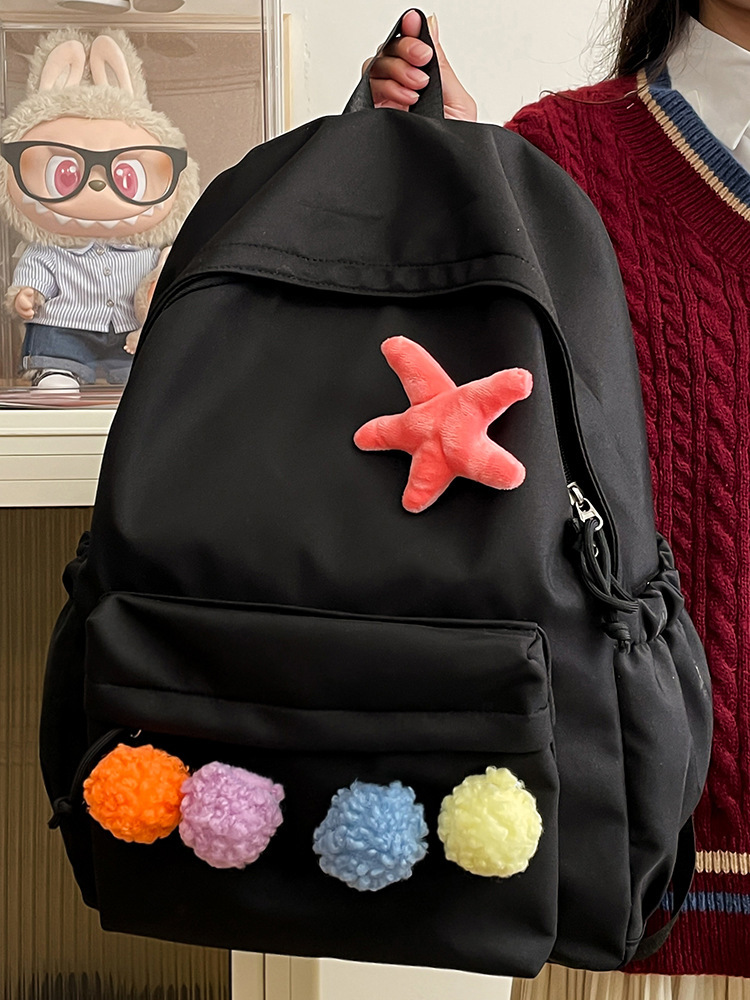 Mochila escolar femenina japonesa simple pequeña mochila fresca para estudiantes color puro todo fósforo casual estilo universitario niña mochila de viaje