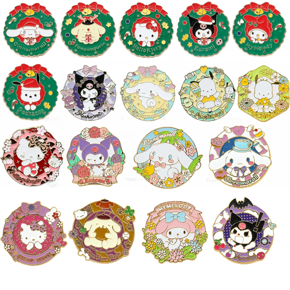 Сотни брошей Sanrio, металлическая брошь-мультфильм Kuromi нефрит корица KT кот дикий модный значок
