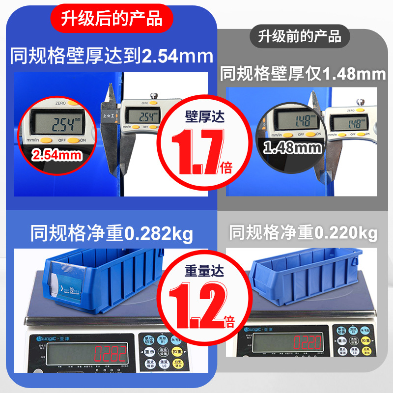 五金配件收纳零件盒工具五金配件塑料分隔箱宇物料冠收纳盒货架式