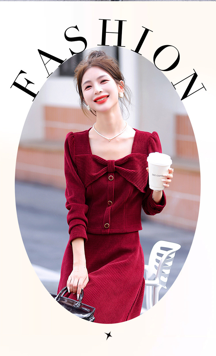 C5965 1590K ĐỒ BỘ NỮ HANTDC THẮT NƠ BƯỚM DÁNG CHỮ A MÙA XUÂN THU ĐÔNG THỜI TRANG NỮ G04 SẢN PHẨM MỚI