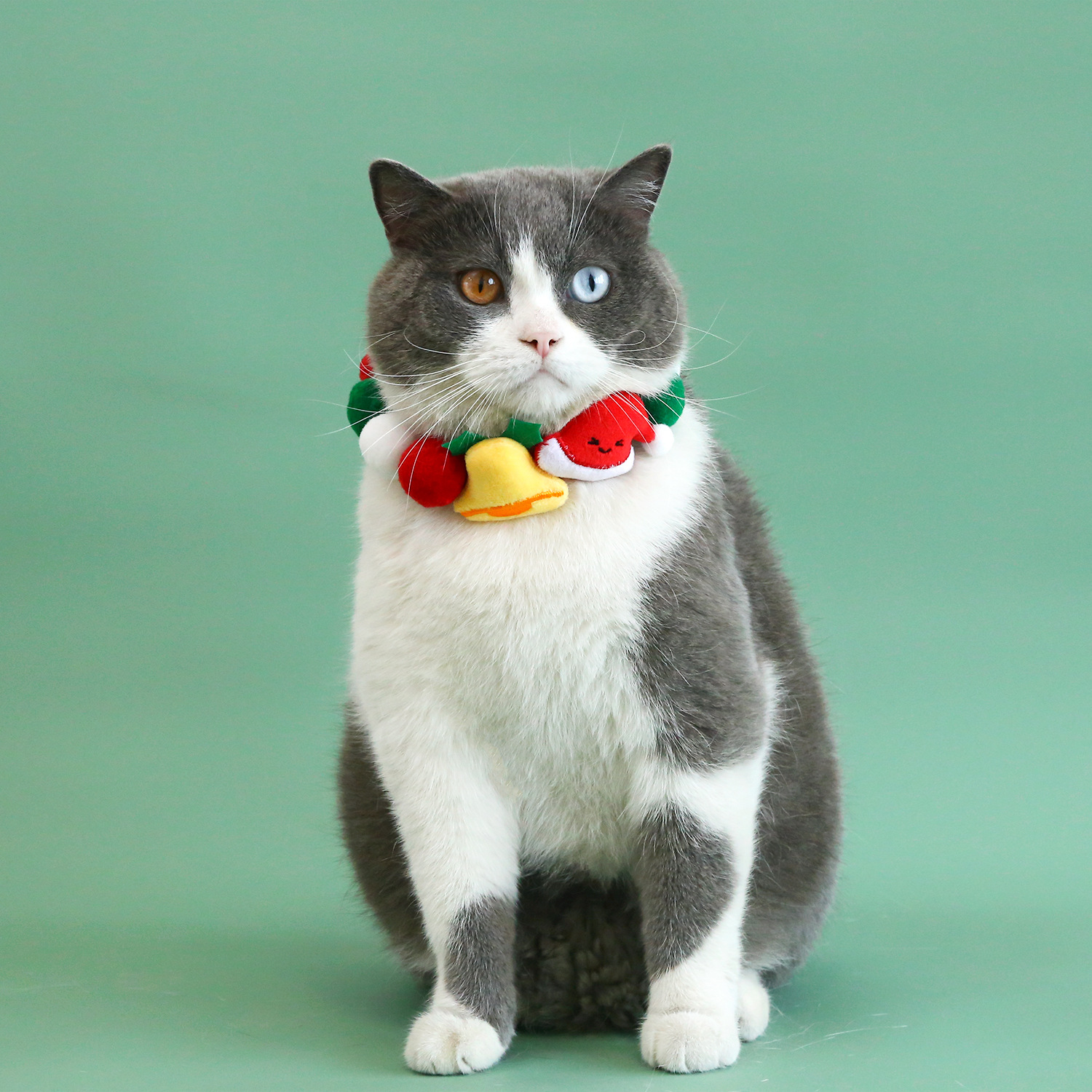 2023 pet ball collar tela de peluche campana sombrero de árbol de Navidad colorido gato perro collar decoración cadena