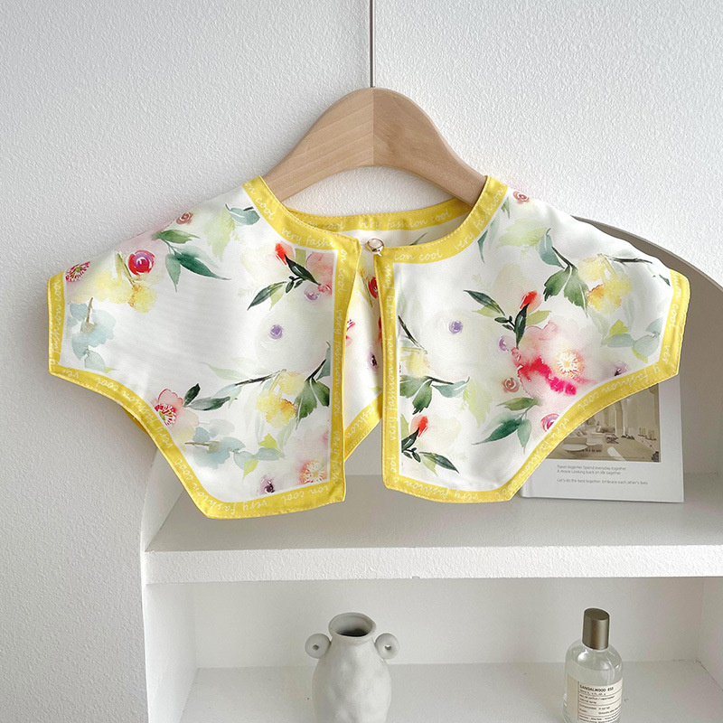 Nuevo chal protector solar de verano de las mujeres al aire libre con aire acondicionado decoración de la habitación chaleco de protección del cuello pequeña bufanda falsa bufanda anudada