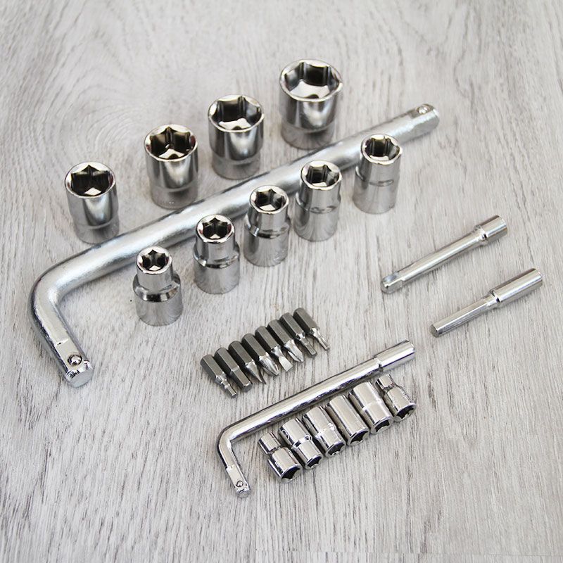 27-Piece Auto Repair Labor-Saving Tool Set Socket Bit Sleeve Wrench Car and Motorcycle Repair Household Tools