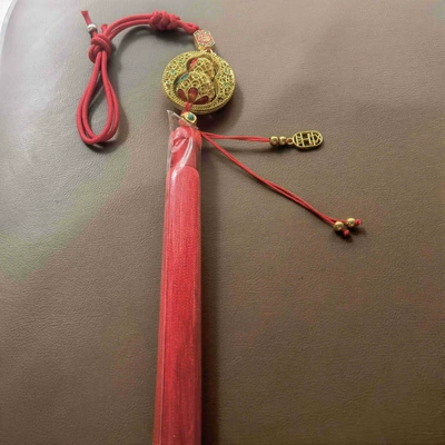 Car hanging – Mirror Decoration, High-End - rotating-round-enamel-gourd-car-charm-red