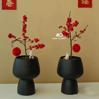 跨境2026新款订婚结婚乔迁之喜高脚简约陶瓷花盆轻奢高级感