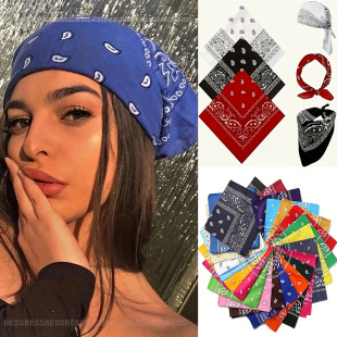 Cross-Border New Hair Accessories Magic Outdoor Sports Square Scarf Polyester Cashew Flower Cycling Multi-Functional Headscarf Factory Direct Sale