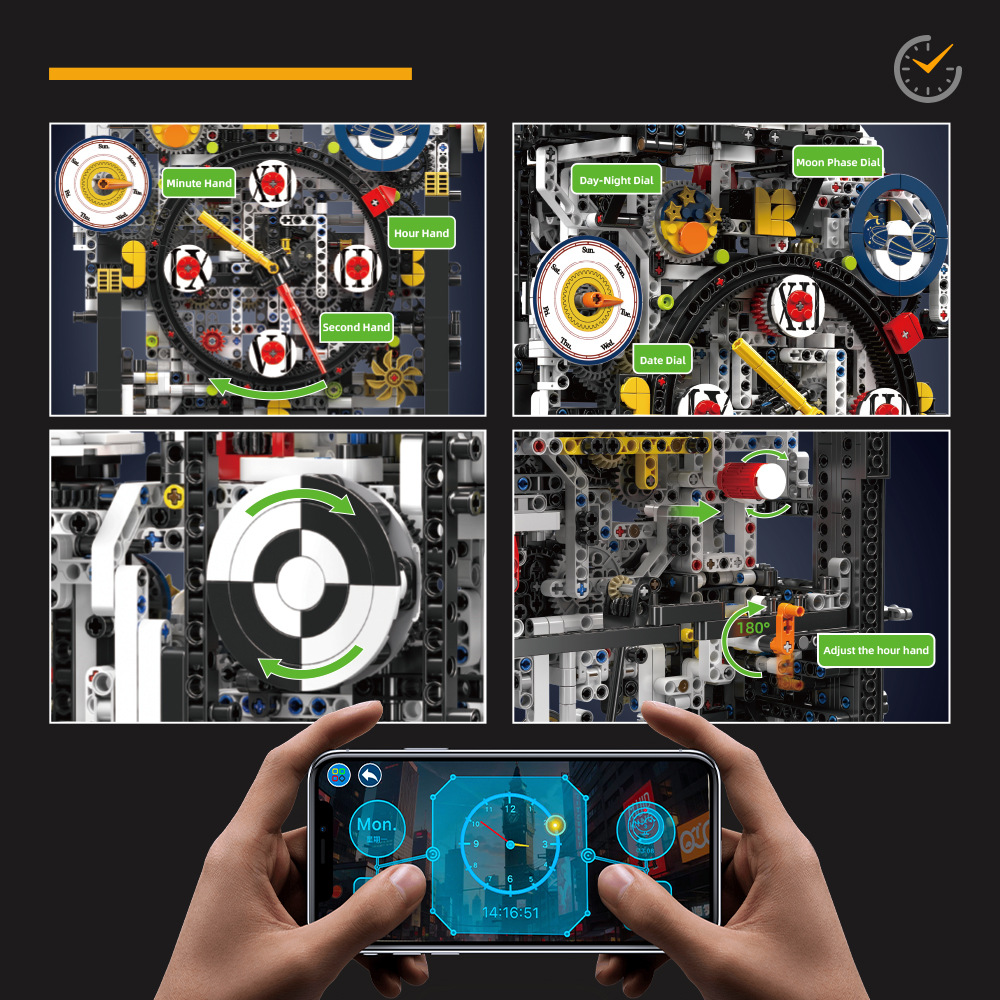 Yuxing Watch Series 10159 Cyberpunk Reloj Bloques de construcción eléctricos Juguetes Rompecabezas para niños
