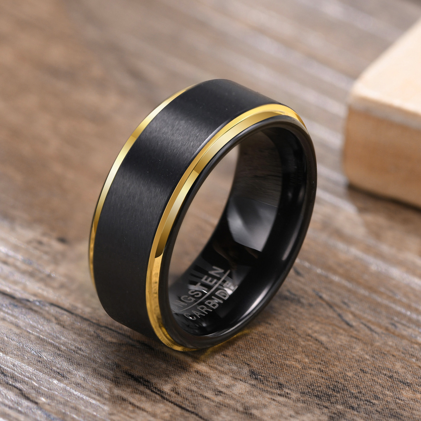Simple Style Color Block Tungsten Steel Rings Stainless Steel Rings