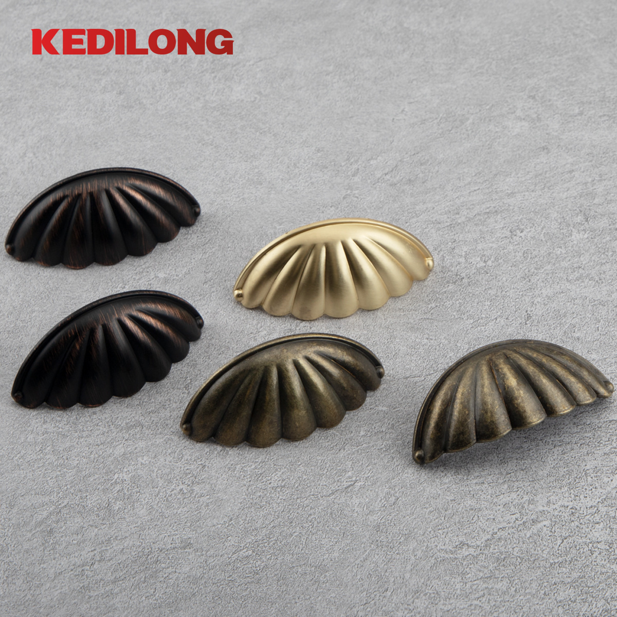 Nuevo estilo chino Shell tres colores gabinete puerta armario manija antiguo pecho de cajones Ming y Qing manejar chino Retro