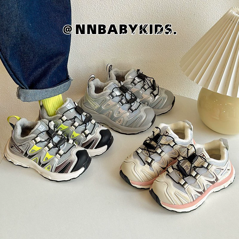 Спортивная обувь для девочек, осень-зима 2025, новые детские походные ботинки для мальчиков, легкие, дышащие, нескользящие, износостойкие, модные детские ботинки в стиле "dad shoes"