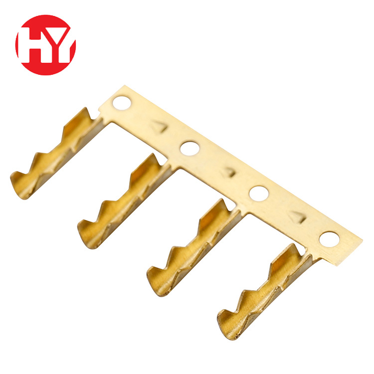 鲨鱼齿端子7.5mm长黄铜波浪纹端子线铜管端子地线横带接地连接器