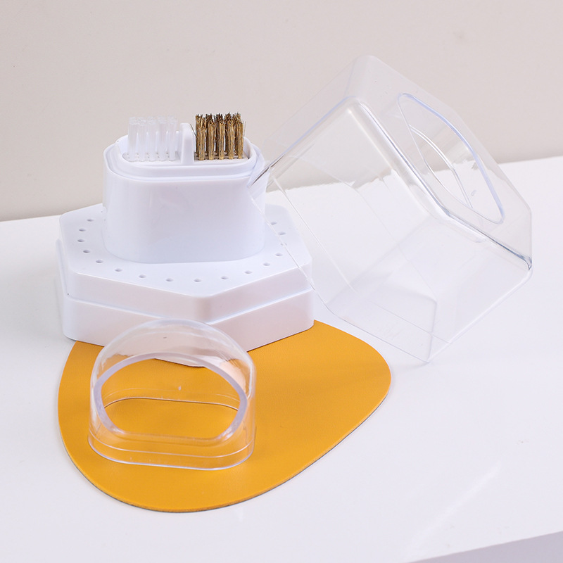Transfronterizos 24 agujeros caja de almacenamiento de cabeza de pulido de uñas estante de exhibición de herramientas de manicura broca de almacenamiento de caja de acabado