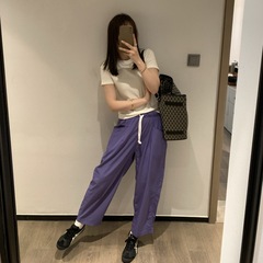 Suranfeng レディース カジュアル パンツ 2025 夏の新巾着弾性ウエストアウトドア スポーツ ドライホール布ストレート パンツ