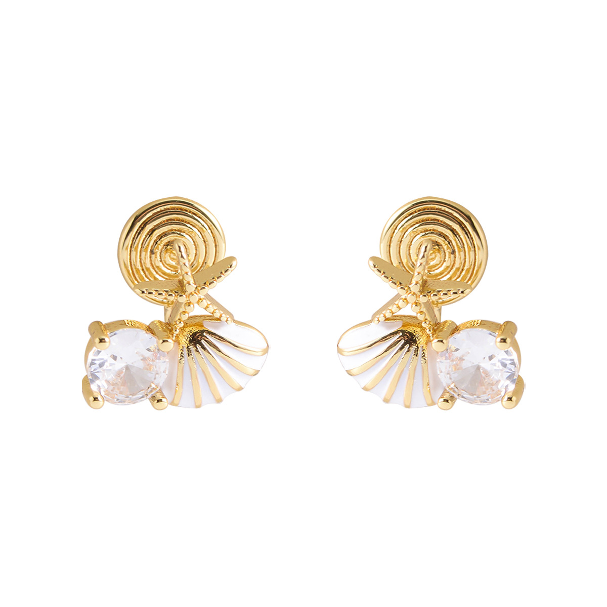Cubic Zirconia And Pearl Stud Earrings For Everyday Wear_voghion.com