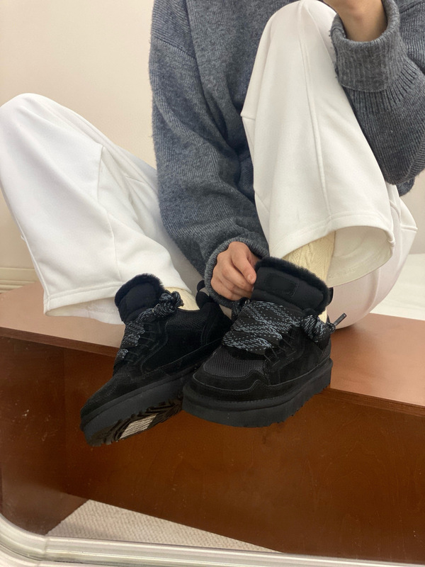 桑坡新款海兰德lowmel羊毛梅尔系带休闲款低帮羊皮毛厚底靴雪地靴|undefined