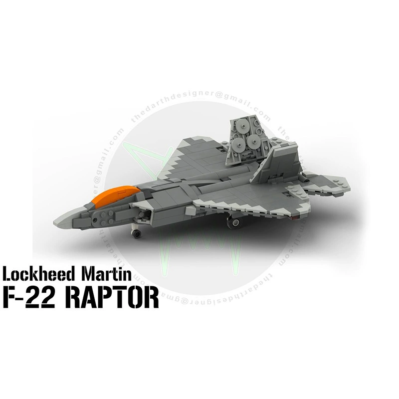MOC-170089 строительные блоки, совместимые с лего F-22 Raptor | невидимый истребитель творческая модель