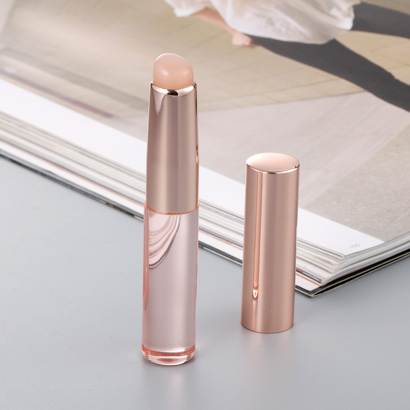 Q cepillo de labios de silicona suave con tapa cepillo de mascarilla de labios portátil lápiz labial especial mini lápiz labial de punta redonda cepillo de maquillaje image 15