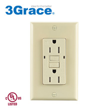 热卖美标厨房浴室漏电保护GFCI双联墙壁插座接地故障安全保护插座
