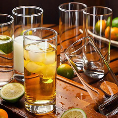 Straight tube home entertainment simple milk cup hotel juice cup teacup ins high-looking transparent glass water cup