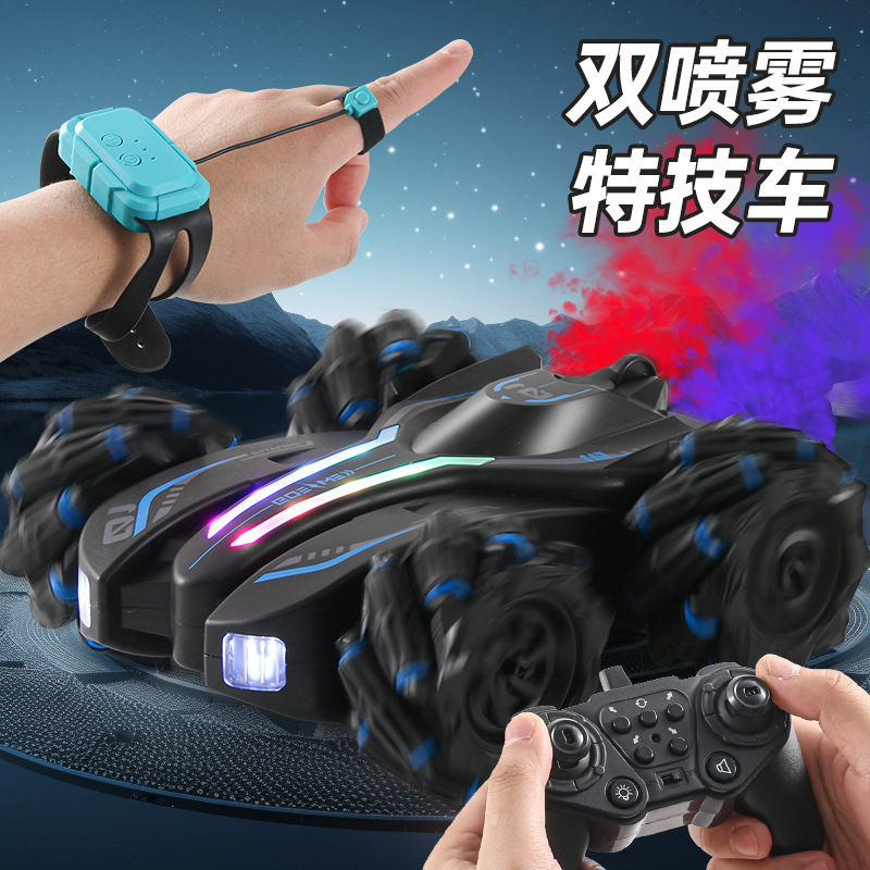 国境を越えた売れ筋ダブルスプレースタントリモコン両面カーレースライトミュージックドリフト四輪駆動オフロード子供のおもちゃ|undefined