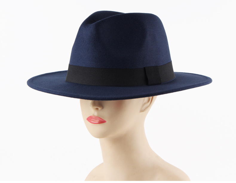 للجنسين أسلوب بريطاني اللون الصامد رقعة قماشية طنف مسطح قبعة فيدورا display picture 3