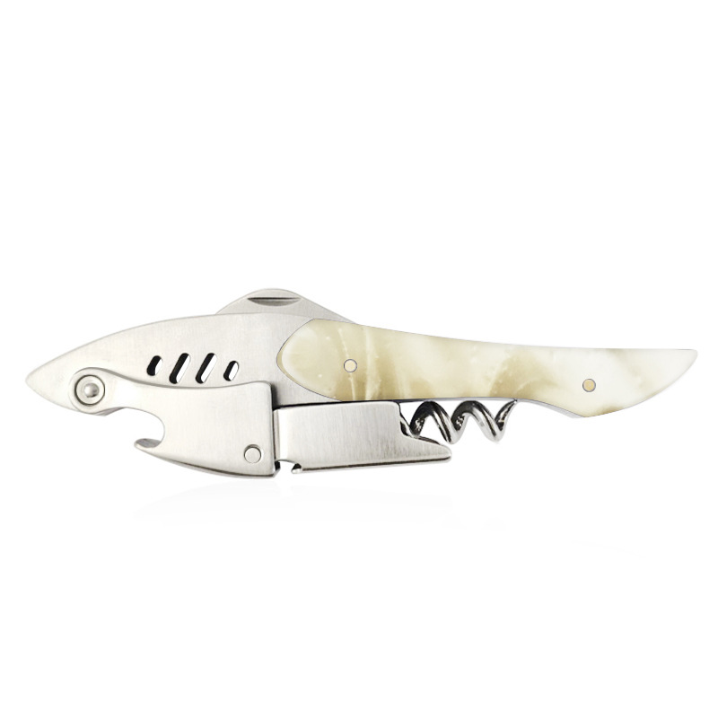 흰색 수지 손잡이 - 레드 와인 병따개