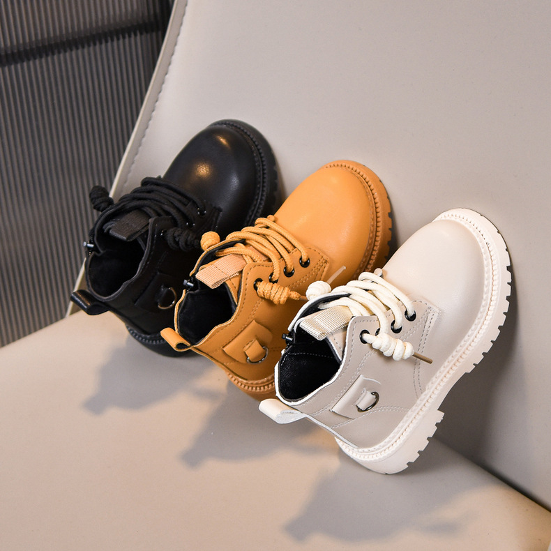 Barnskor i läder martin boots med mjuk sula för höst och vinter_voghion.com