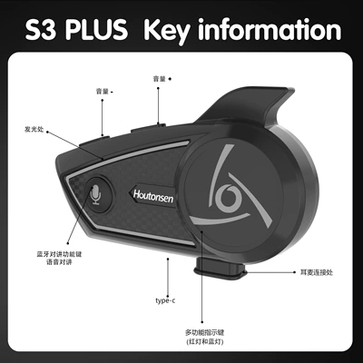 Multi-Person Real-Time Communication 1500m — Motorcycle Helmet Headset