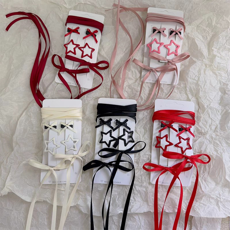 Concert Music Festival Support Color Hair Accessories Set Bow Braided Hairpin Purple Blue Yellow Pink Green Red Black and White Headdress