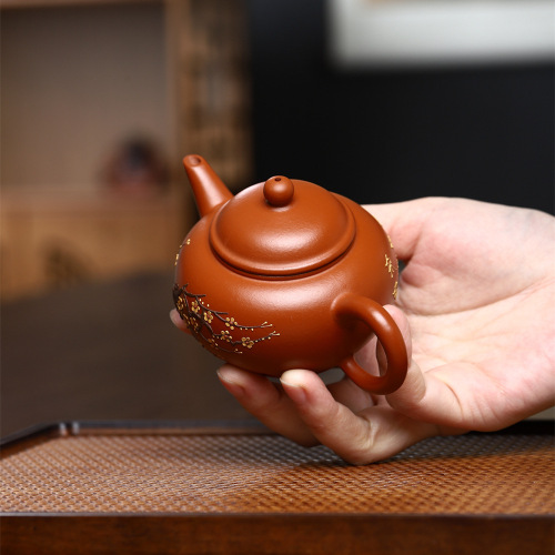 Yixing Zisha Pot Wholesale Fully Handmade Zisha Pot Original Mineral Zhuni Dahongpao Horizontal Teapot Kung Fu Tea Set