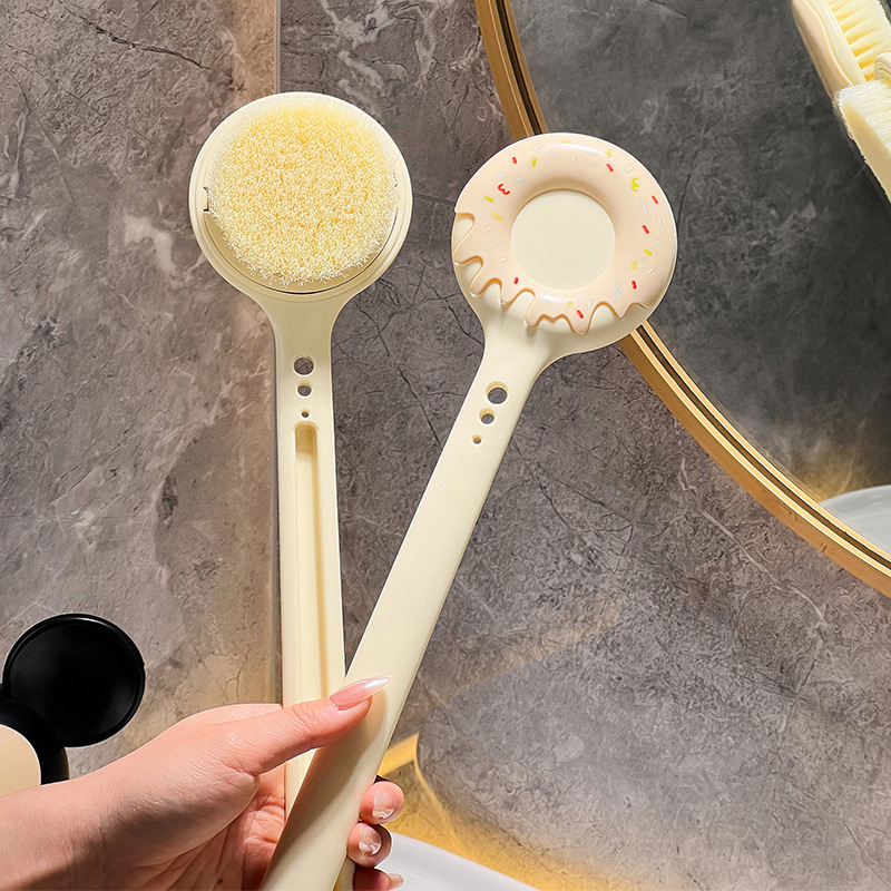 Cute Long-Handled Bath Brush, Back Rub Brush, Soft-Bristled Brush, Adult Back Rub Mud and Dust Cleaning Brush, Bath Wipe