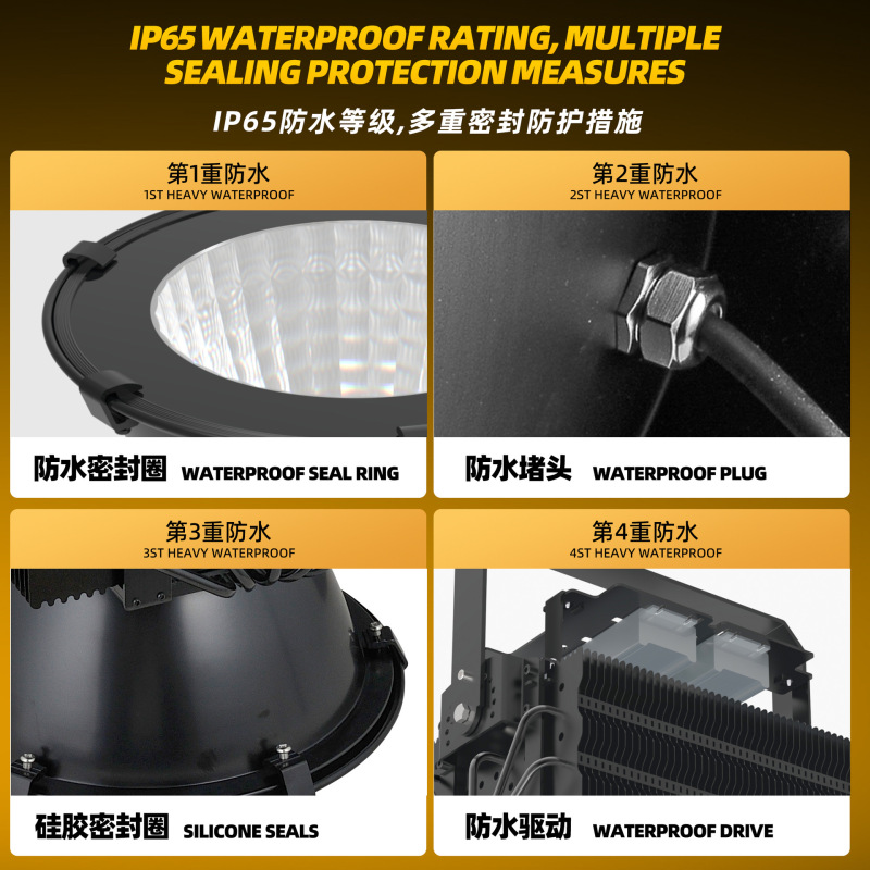 Led投光器500w屋外埠頭防水高ポールランプ1000w広場球場タワー吊屋外ヘッドライト|undefined