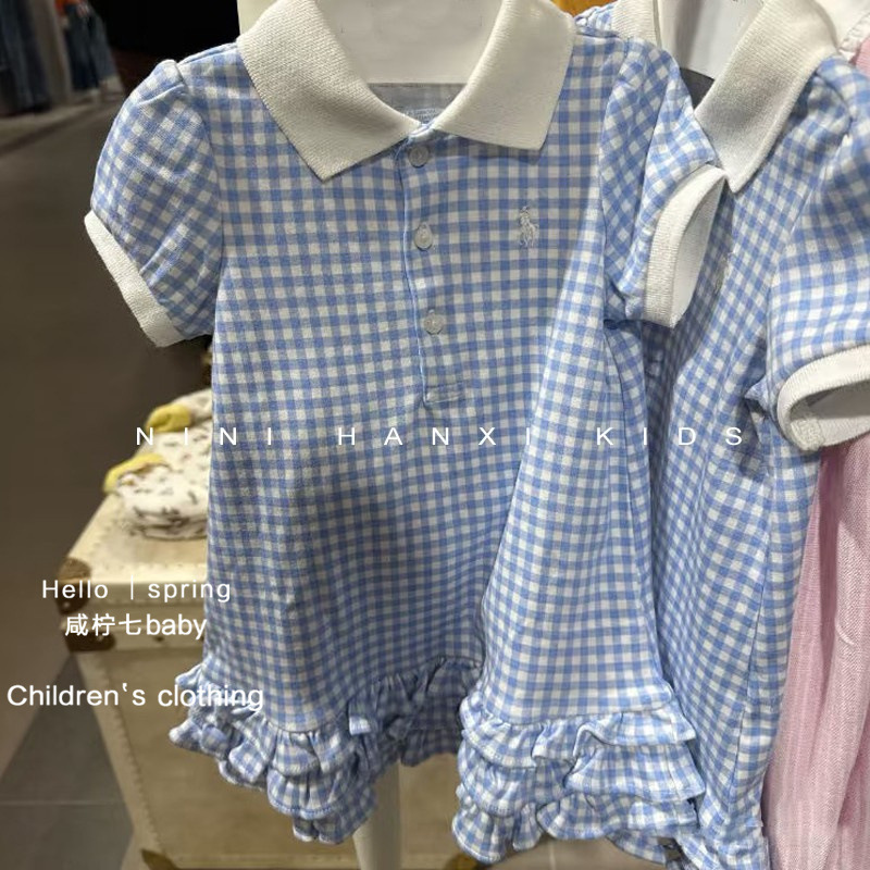 Qianqi ropa infantil para niñas Lange encaje vestido de princesa nueva chica de verano nicho vestido de cuello polo