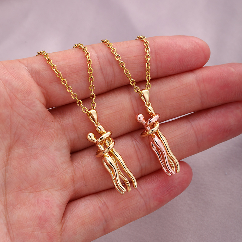 No Inlaid Inlay Material Wholesale Fashion Geometric 304 Stainless Steel Copper 18K Gold Plated No Inlaid Necklace