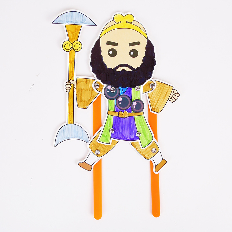 Juego de sombras Diy hecho a mano Viaje al oeste Personajes Puzzle para niños Paquete de material de pintura Jardín de infantes Juguetes de ensamblaje creativo